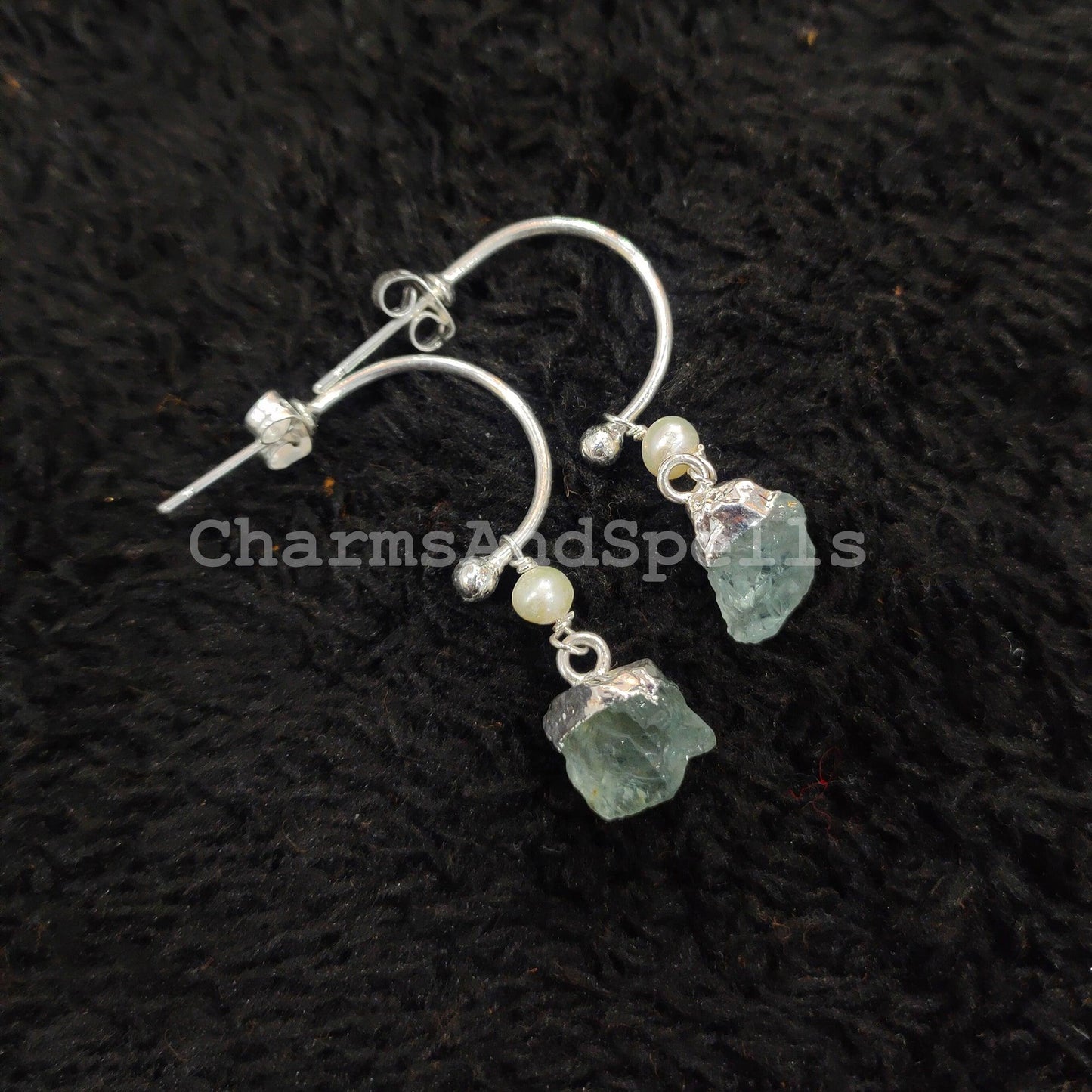 Raw Aquamarine Earrings