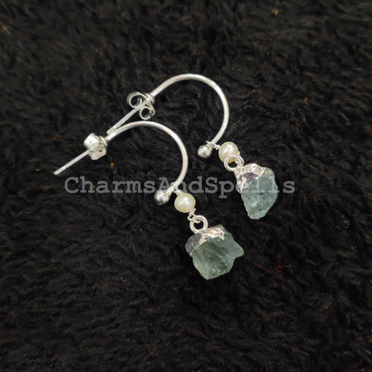 Raw Aquamarine Earrings