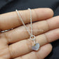 Raw Rainbow Moonstone Necklace | Electroplated Birthstone Jewelry