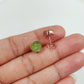 Peridot Crystal Stud Earrings| Green Gemstone Jewelry| Dainty Peridot Earrings