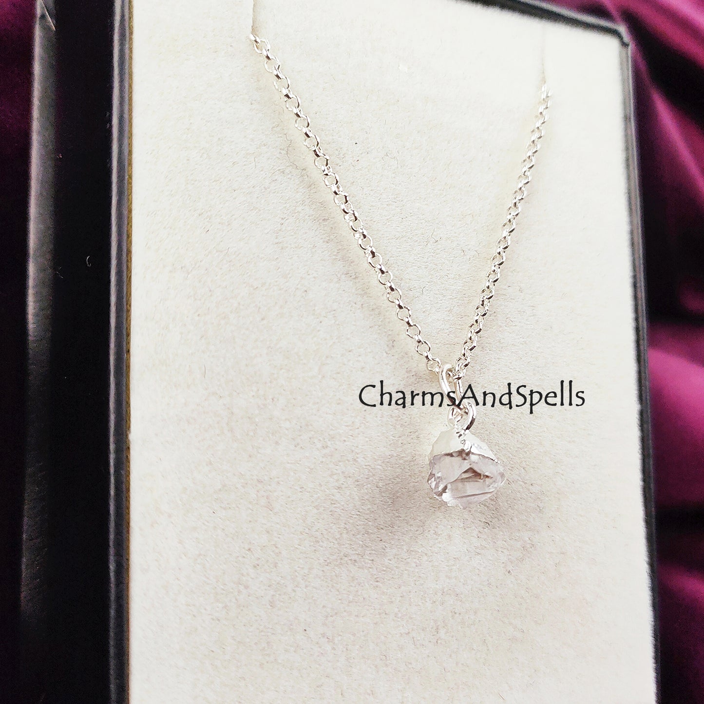 Raw Crystal Quartz Necklace | Electroplated  Minimalist Charm Jewelry