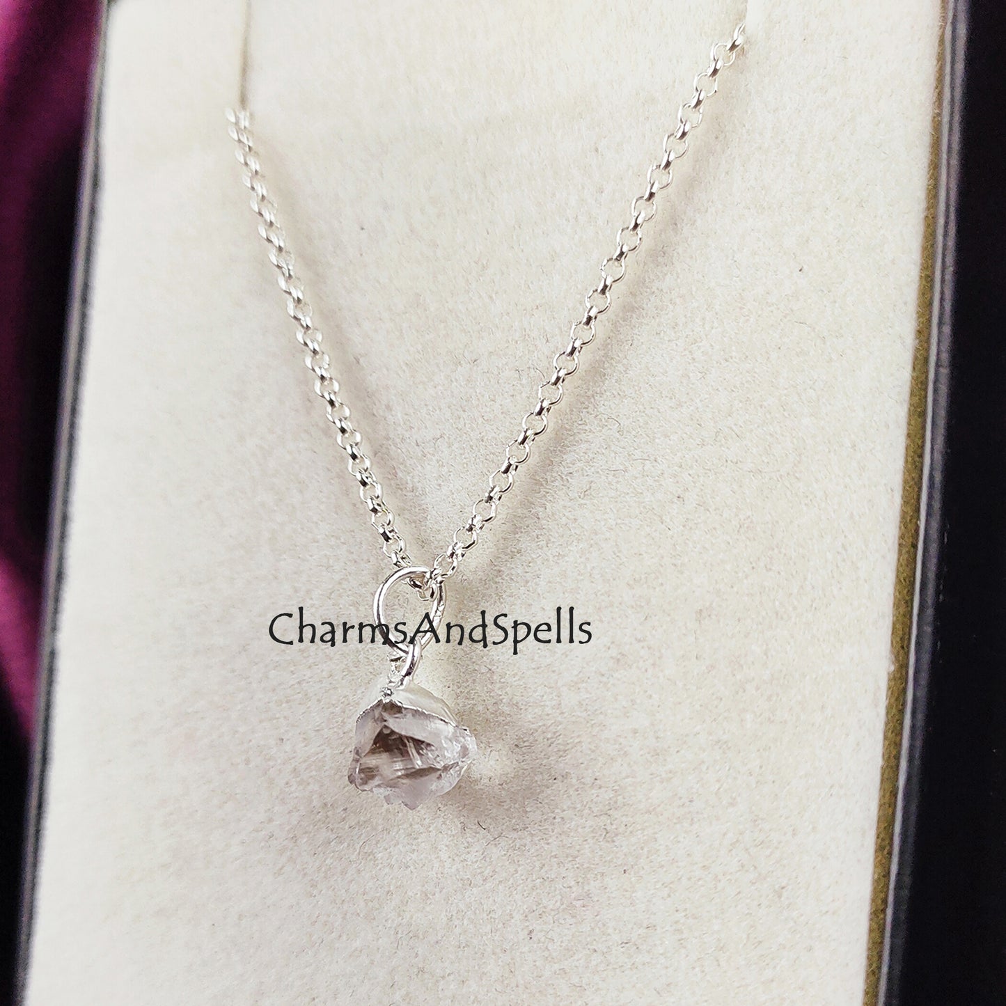 Raw Crystal Quartz Necklace | Electroplated  Minimalist Charm Jewelry