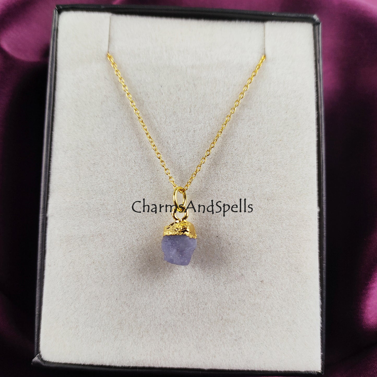 Raw Tanzanite Necklace | Natural Crystal Pendant December Birthstone Jewelry