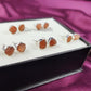 Raw Sunstone Stud Earrings | Tiny Orange Crystal Rose Gold Plated Boho Jewelry
