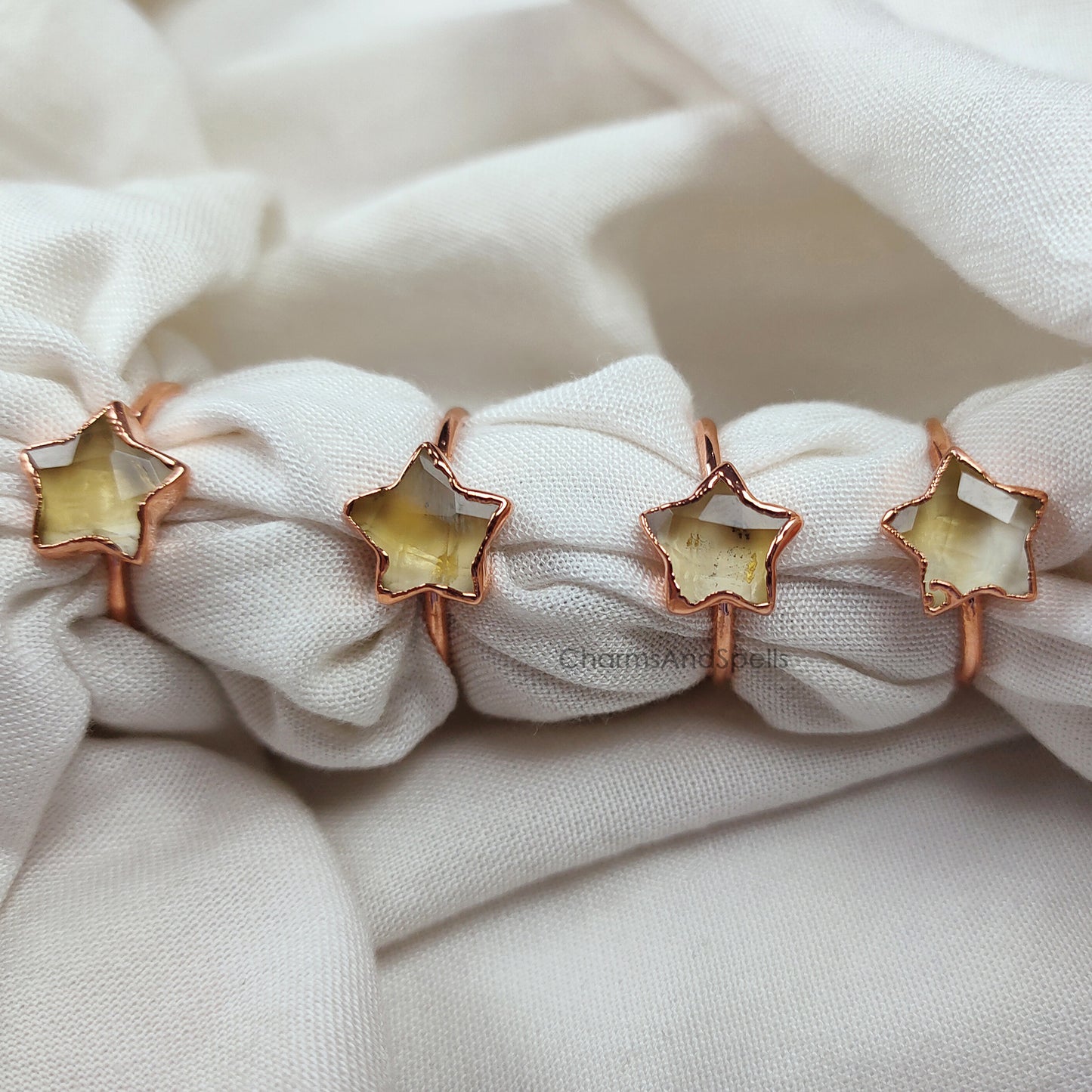 Natural Citrine Ring | Handmade Star-Shaped Jewelry, November Birthstone