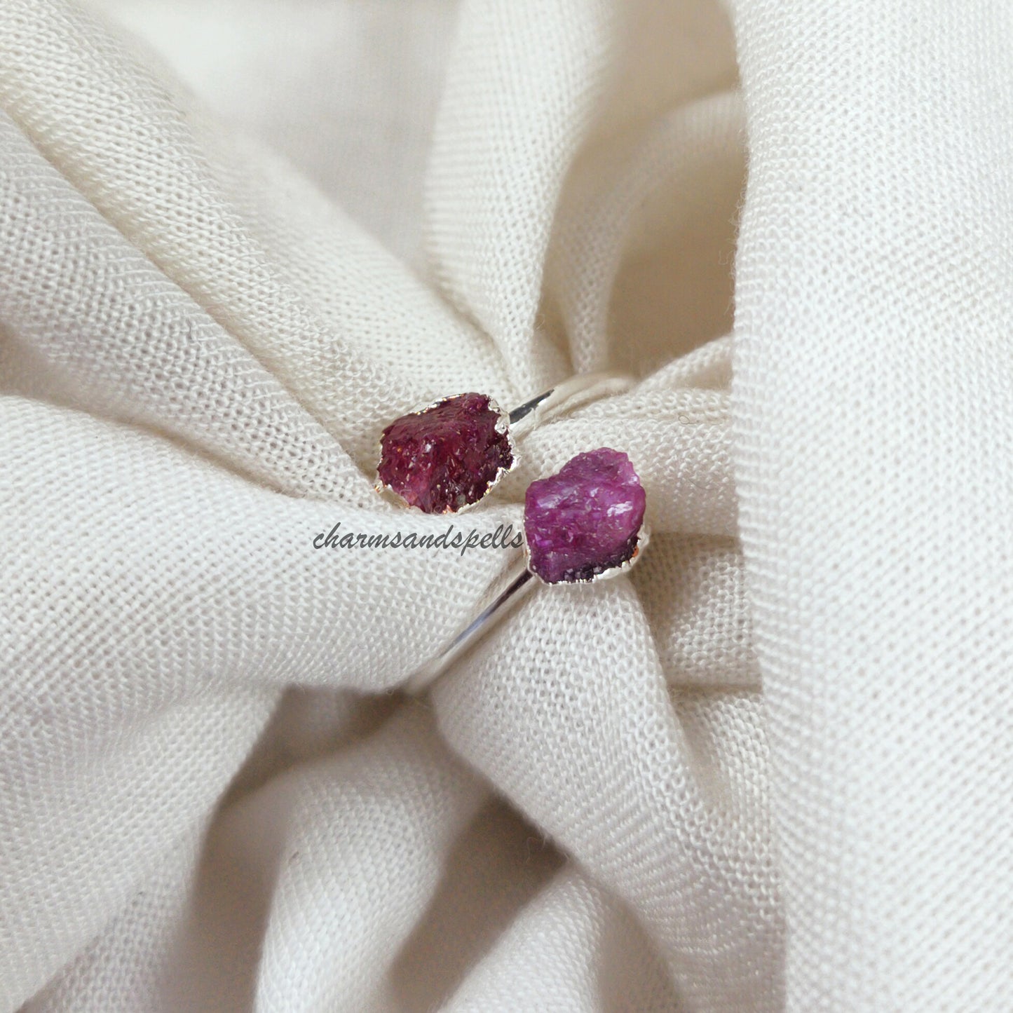 Genuine Raw Ruby Ring | Handmade Natural Gemstone Birthstone Jewelry