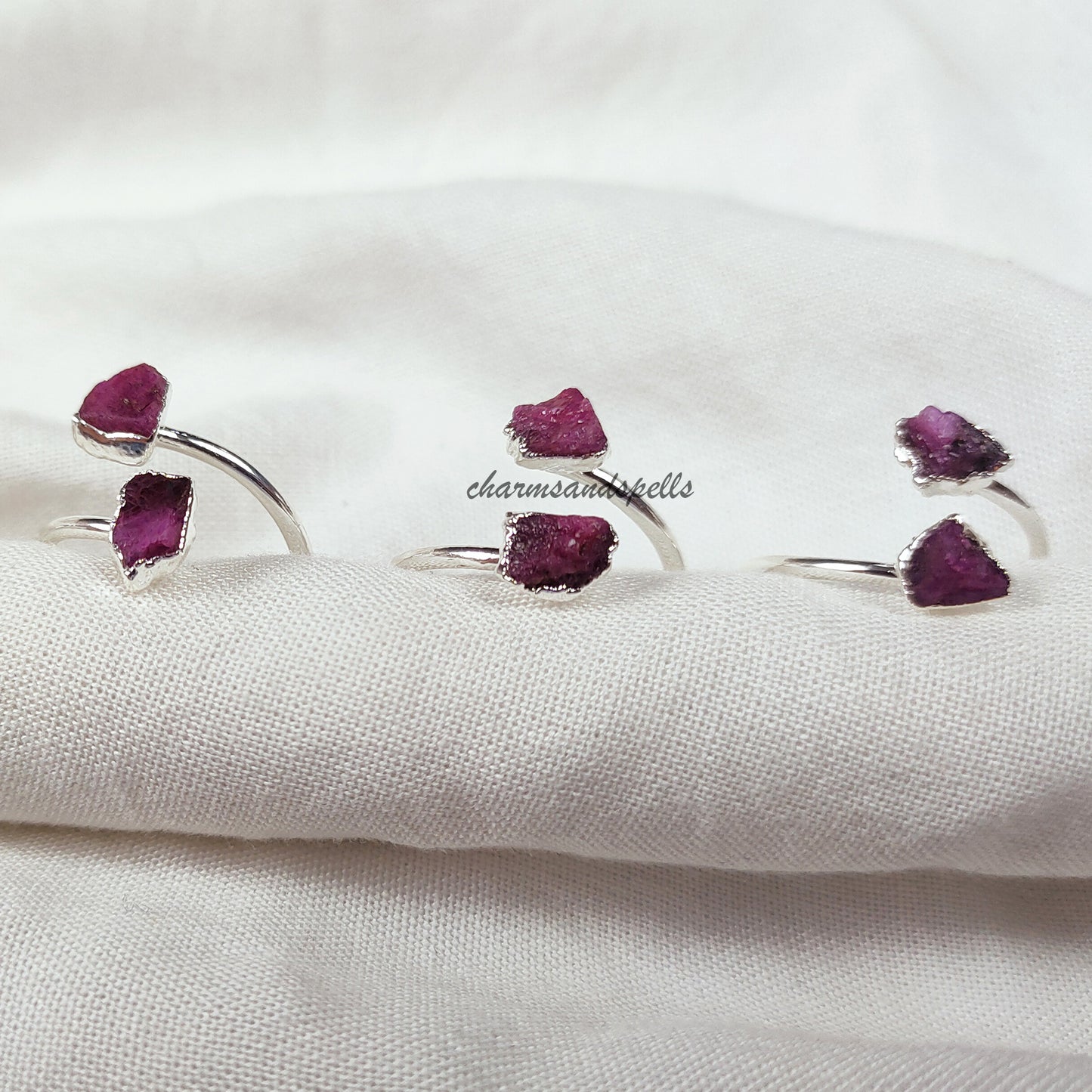 Genuine Raw Ruby Ring | Handmade Natural Gemstone Birthstone Jewelry