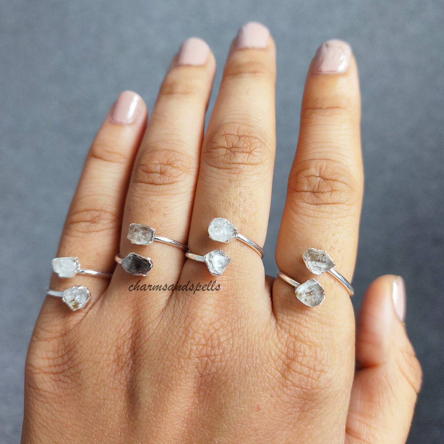 Herkimer Diamond Ring | Natural Raw Diamond Jewelry