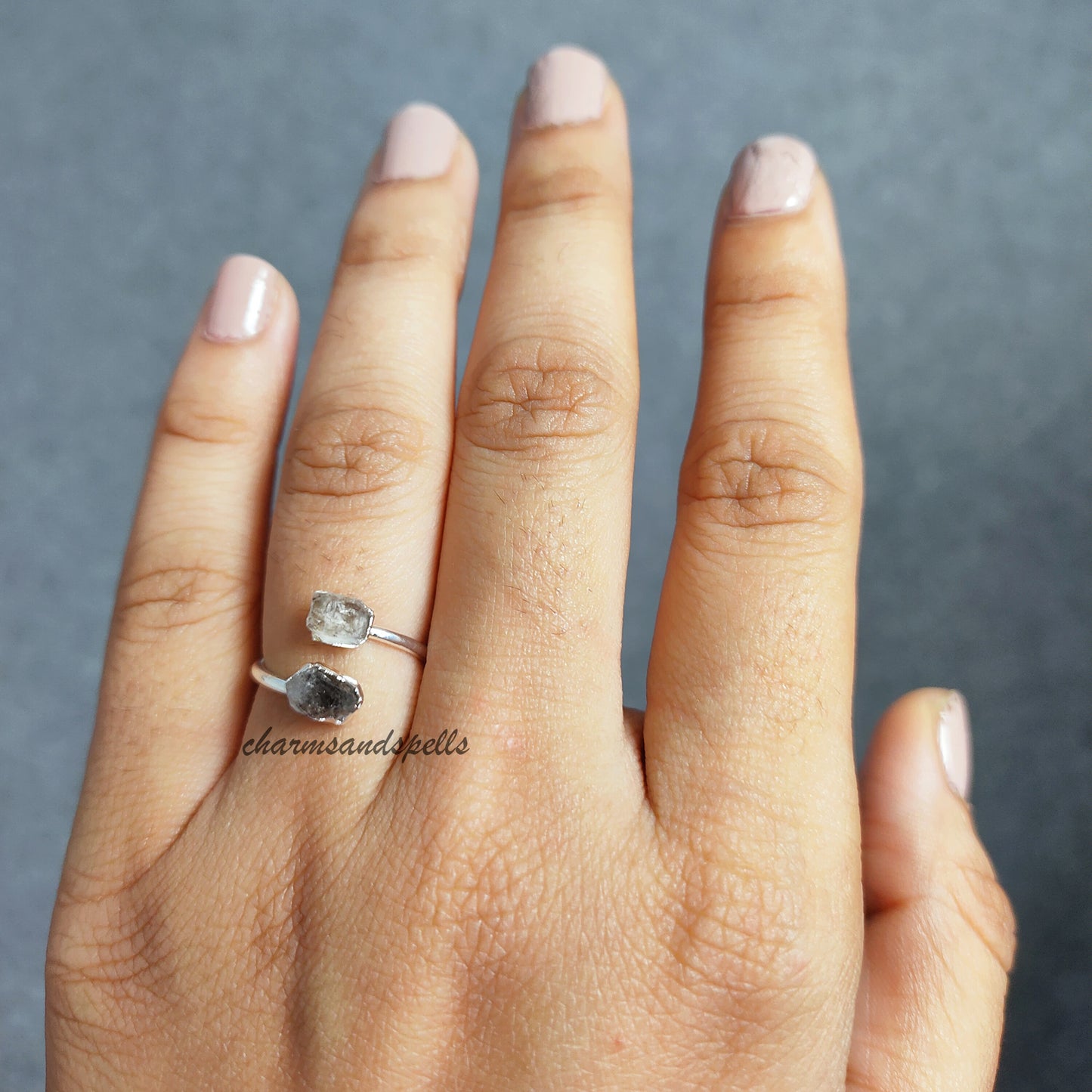 Herkimer Diamond Ring | Natural Raw Diamond Jewelry