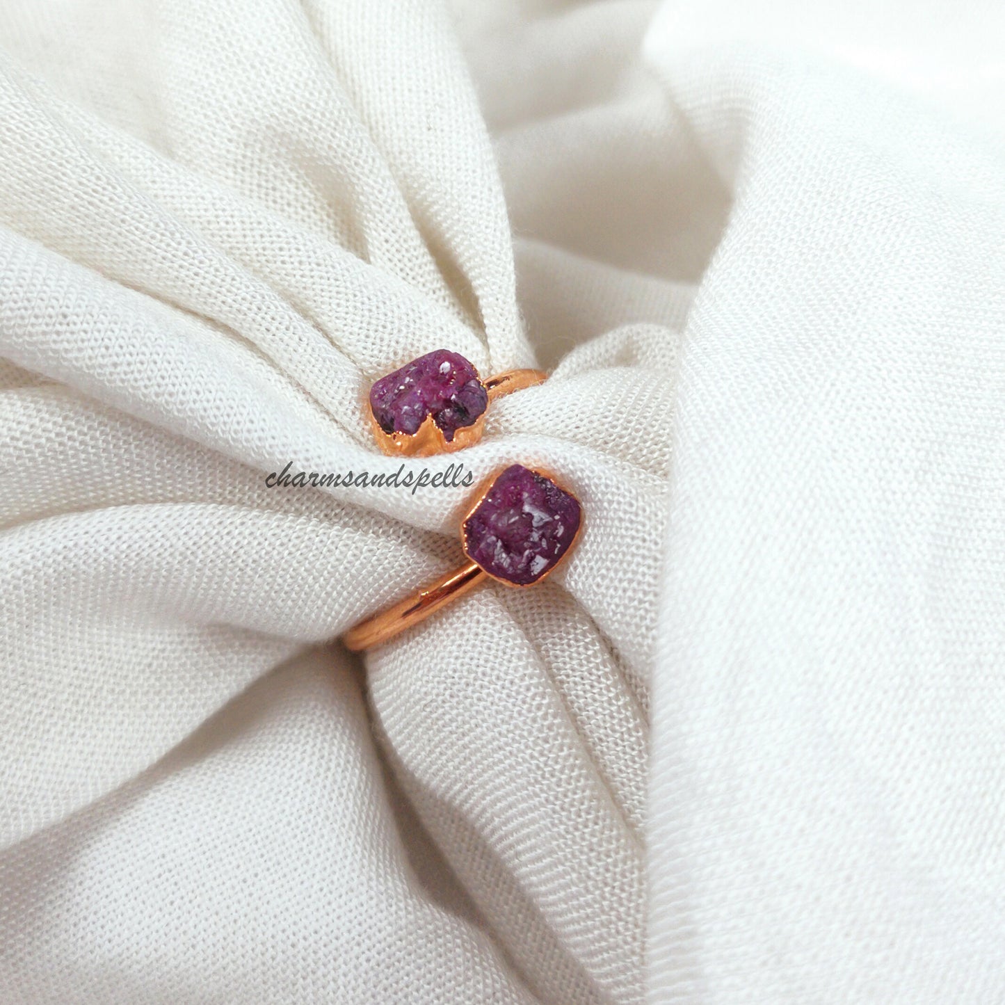 Genuine Raw Ruby Ring | Handmade Natural Gemstone Birthstone Jewelry