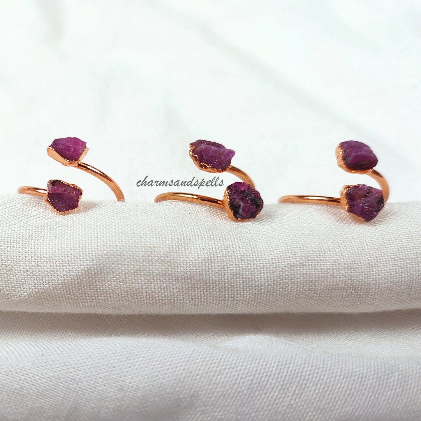 Genuine Raw Ruby Ring | Handmade Natural Gemstone Birthstone Jewelry