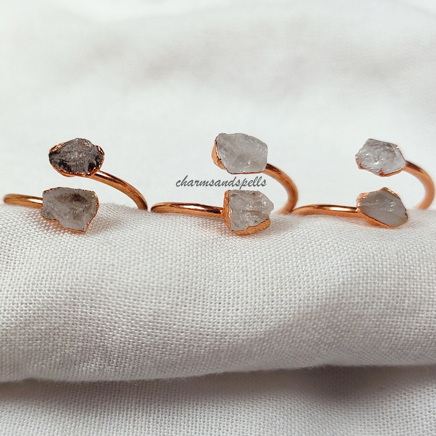 Herkimer Diamond Ring | Natural Raw Diamond Jewelry