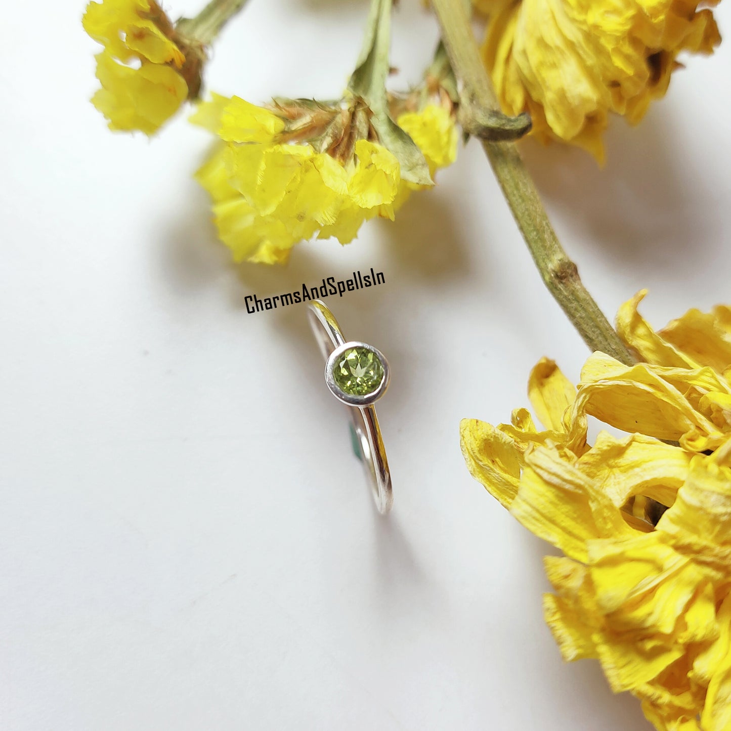 Amazing Peridot Silver Ring, 925Sterling Silver Jewelry, Natural Peridot Gemstone Ring, Dainty Ring, Peridot Promise Ring, Gift For Her,Gift