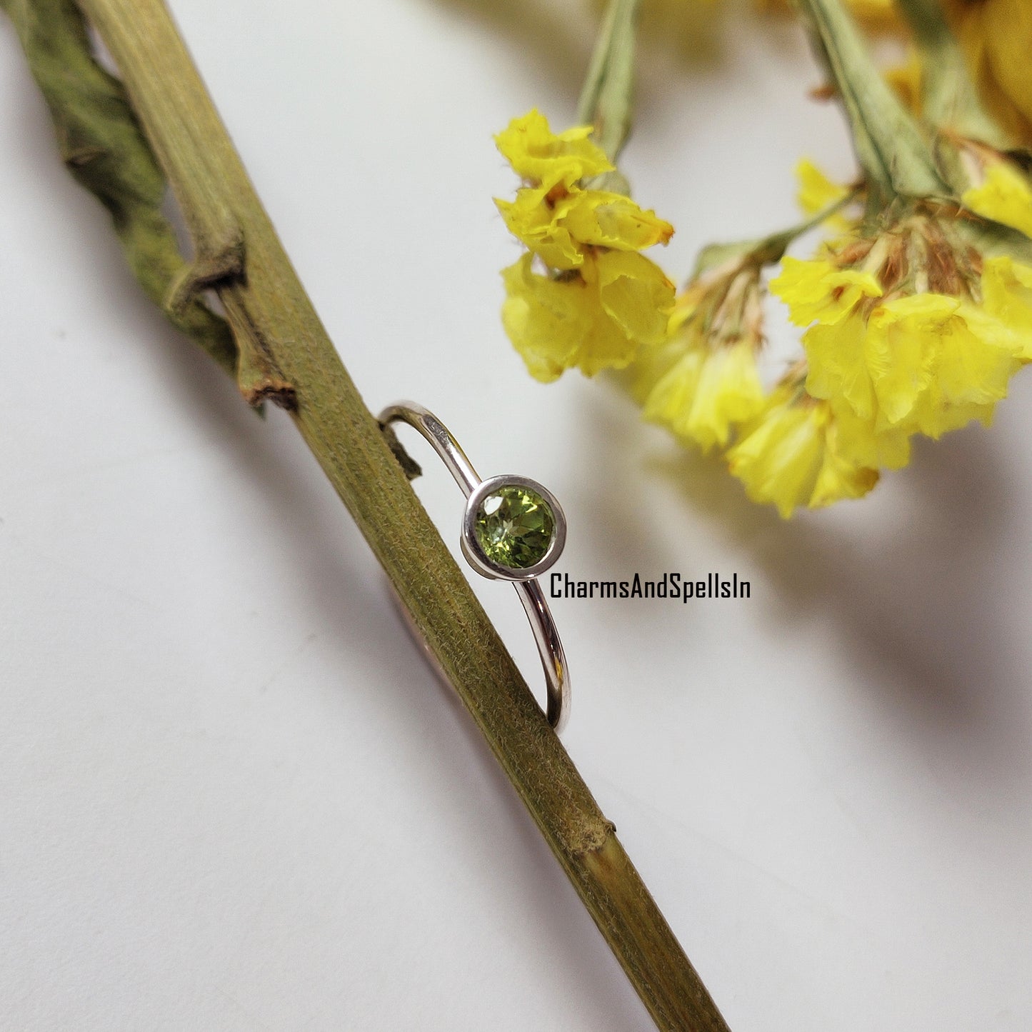 Amazing Peridot Silver Ring, 925Sterling Silver Jewelry, Natural Peridot Gemstone Ring, Dainty Ring, Peridot Promise Ring, Gift For Her,Gift