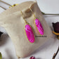 Genuine Pink Agate Dangle Earrings | Handmade Statement Jewelry