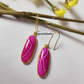 Genuine Pink Agate Dangle Earrings | Handmade Statement Jewelry