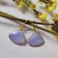 Blue Chalcedony Dangle Earrings | Handmade 14K Gold Plated Gemstone Jewelry