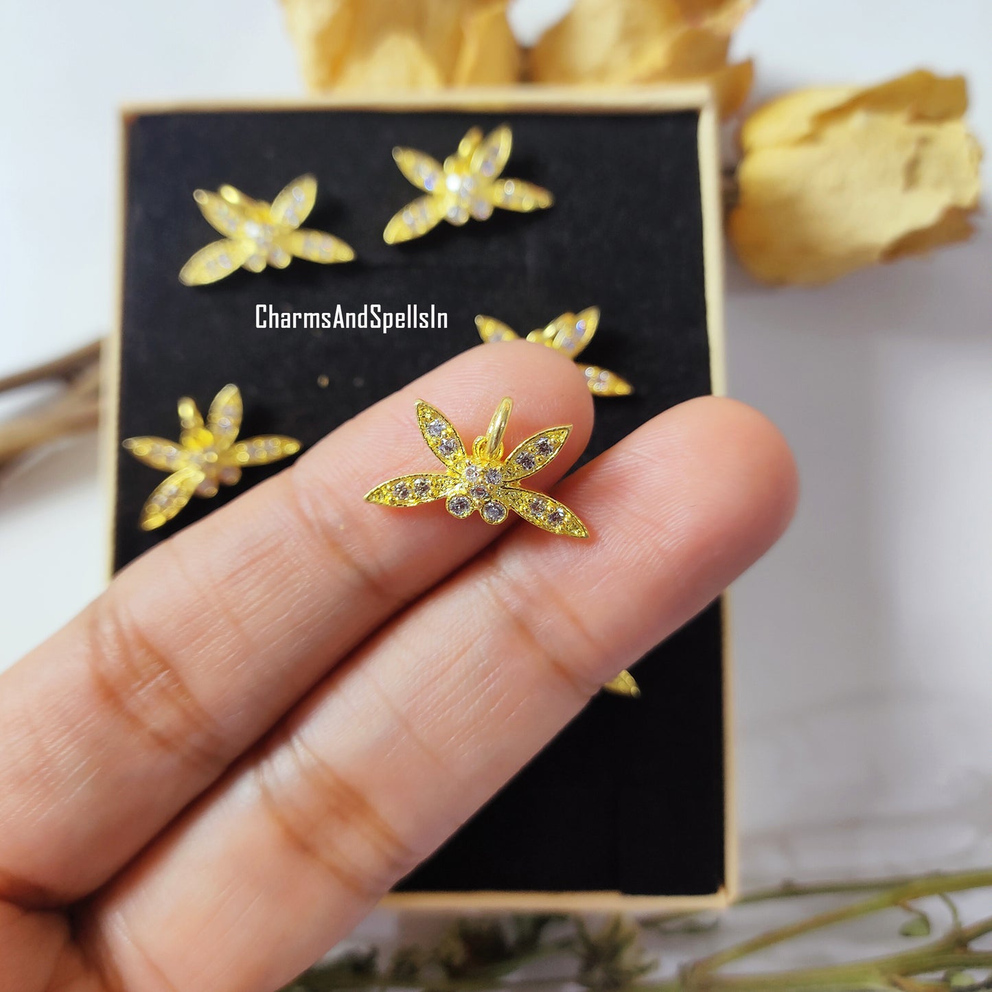 Tiny Dragonfly Charm Necklace, Cubic Zirconia Necklace, CZ Pendant Necklace, Unique Dragonfly Design Necklace, Engagement Jewelry, Gift Idea