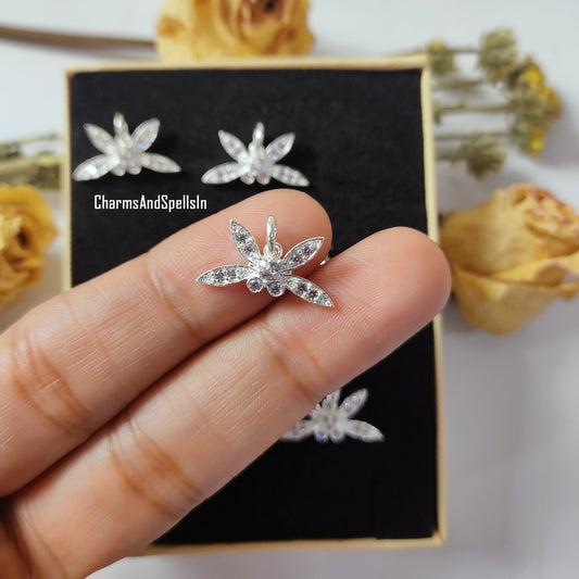 Cubic Zirconia Pendant Necklace, Tiny CZ Dragonfly Charm Necklace, Boho Jewelry, CZ Pendant, Birthday Gift for Her, Part Wear Jewelry, Gift