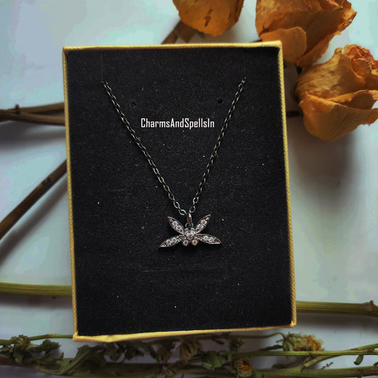 Minimalist CZ Dragonfly Necklace, Dainty Pendant, Handmade Jewelry, Boho Necklace, Cubic Zirconia Gemstone Charm Necklace, Birthday Gift