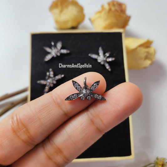 Minimalist CZ Dragonfly Necklace, Dainty Pendant, Handmade Jewelry, Boho Necklace, Cubic Zirconia Gemstone Charm Necklace, Birthday Gift