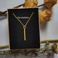 Dainty CZ Bar Pendant Necklace | Hammered Cubic Zirconia Handmade