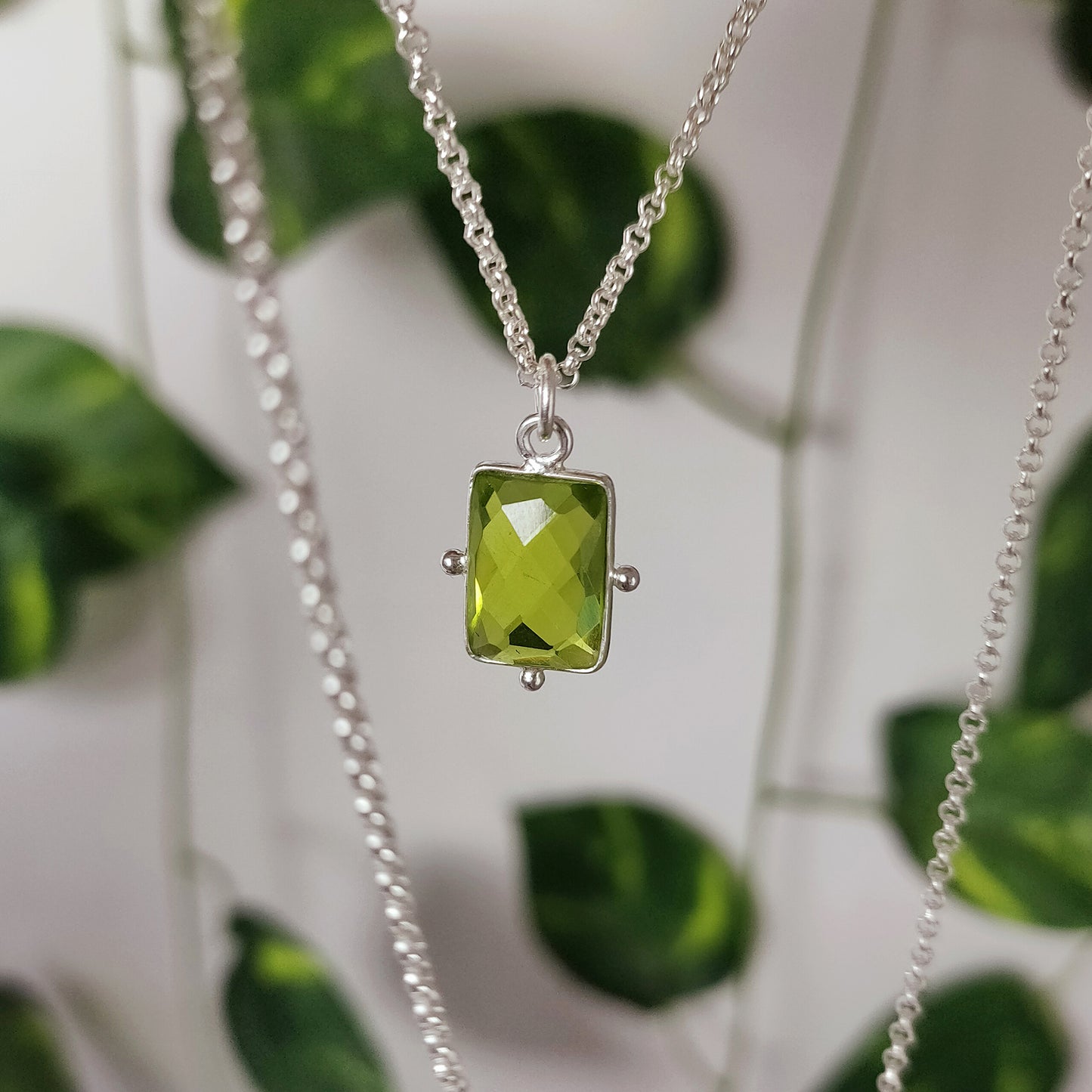 Beautiful Green Peridot Necklace, Boho Jewelry, August Birthstone Necklace, Handmade Jewelry, Peridot Pendant,Bridesmaid Gift for Girlfriend