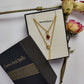 Dainty Hydro Garnet CZ Necklace | Unique Boho Pendant Handmade Jewelry