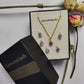 Dainty Tanzanite CZ Necklace | Hydro Tanzanite Pendant Handmade Jewelry
