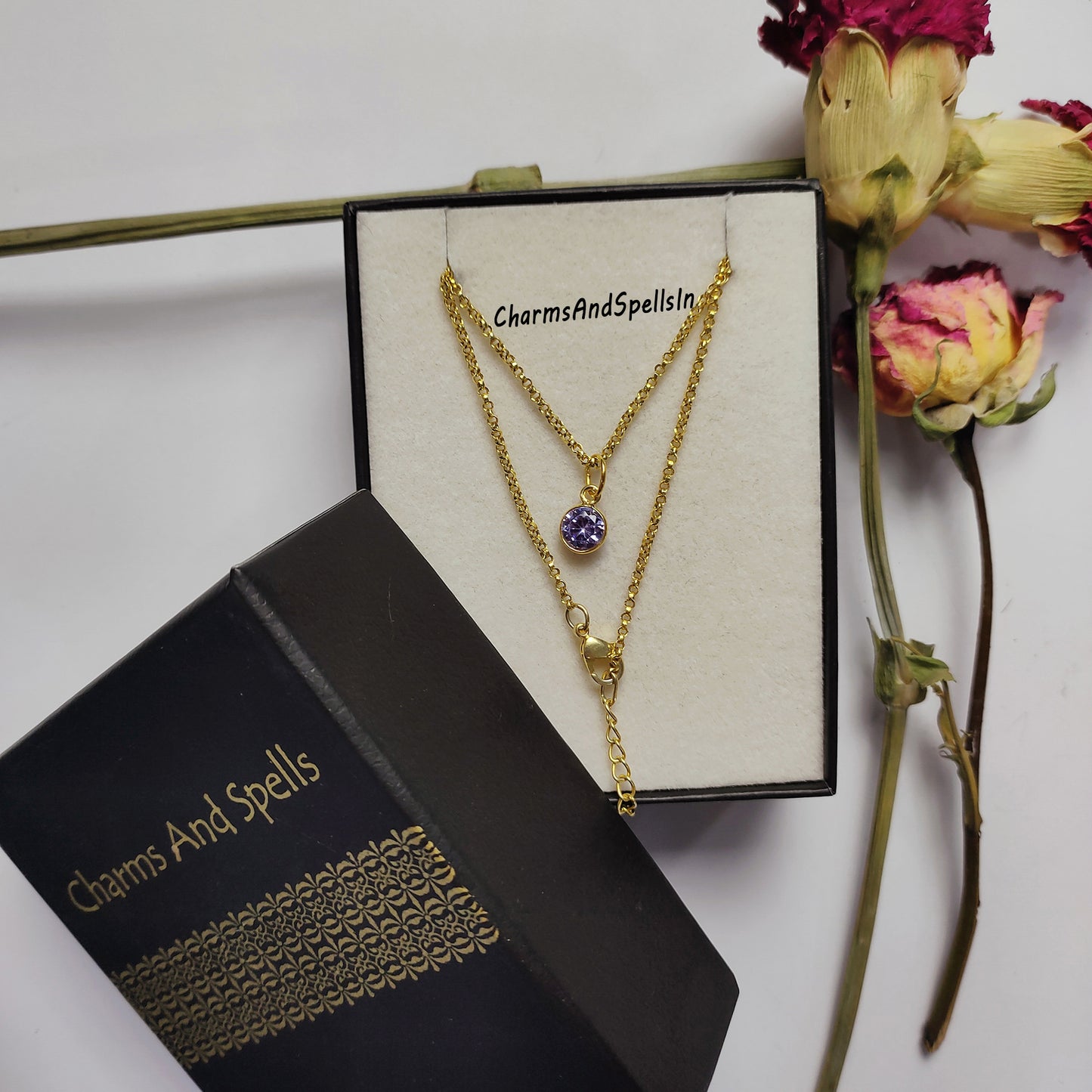 Tanzanite Necklace, Hydro Tanzanite Color Charm With Chain, Handmade jewelry, Cubic Zirconia Necklace, Wedding Gift, Woman Necklace, Gift