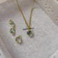 Dainty Blue Topaz Necklace | Hydro Topaz & CZ Pendant Boho