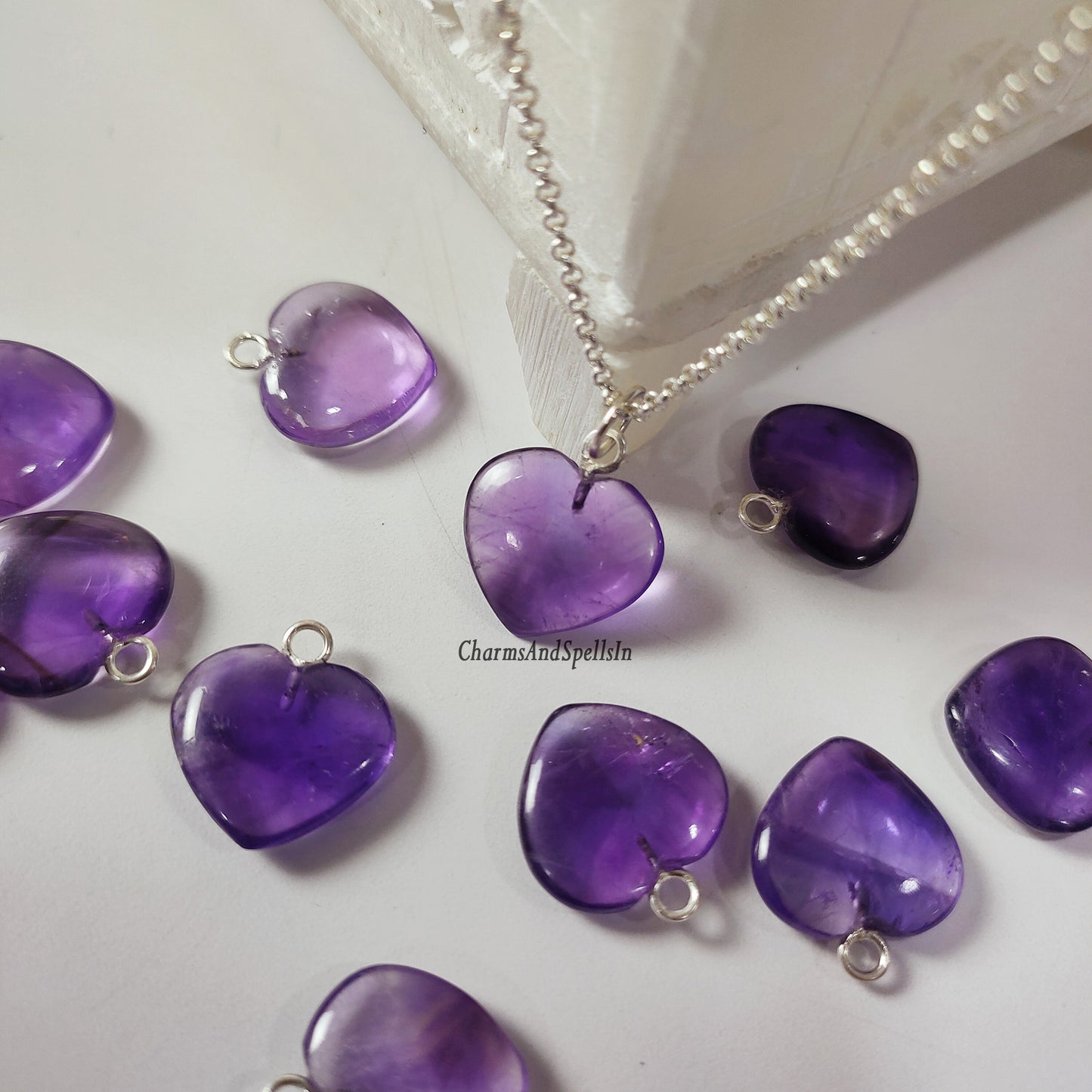 Purple Amethyst Heart Necklace, Unique Amethyst Heart, February Birthstone Jewelry, Boho Necklace, Natural Gemstone, Anniversary Gift Idea