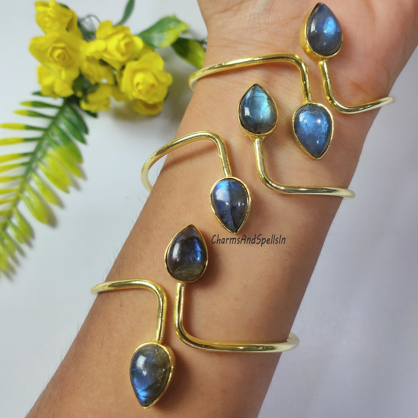 Natural Blue Flash Labradorite Bangle, Stacking Bangle, Labradorite Gemstone Jewelry, Adjustable Bangle, Gift For Girlfriend, Woman Bangle