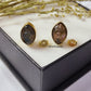 Natural Labradorite Evil Eye Stud Earrings | 925 Sterling Silver Boho Jewelry