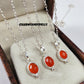 Dainty Carnelian Pendant Necklace | 925 Sterling Silver Crystal Jewelry