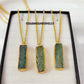 Rare Raw Green Kyanite Pendant Necklace | 18K Gold Plated Emotional Balance Jewelry