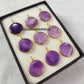 Natural Amethyst Coin Necklace, Birthstone Jewelry, Boho Amethyst