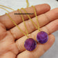 Natural Amethyst Coin Necklace, Birthstone Jewelry, Boho Amethyst