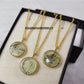 Genuine Prehnite Necklace, Handmade Gold Plated Jewelry, Green Gemstone