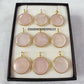 Natural Rose Quartz Necklace, Geometric Gemstone Jewelry, 14K Gold Plated