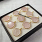Natural Rose Quartz Necklace, Geometric Gemstone Jewelry, 14K Gold Plated