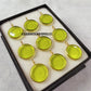 Peridot Quartz Necklace, August Birthstone Jewelry, Round Coin Pendant