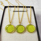 Peridot Quartz Necklace, August Birthstone Jewelry, Round Coin Pendant