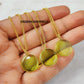 Peridot Quartz Necklace, August Birthstone Jewelry, Round Coin Pendant