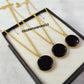 Black Onyx Circle Pendant Necklace, Minimalist 14K Gold Jewelry