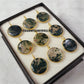 Moss Agate Pendant Necklace, 14K Gold Plated Chain, Boho Jewelry