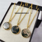 Moss Agate Pendant Necklace, 14K Gold Plated Chain, Boho Jewelry