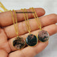 Moss Agate Pendant Necklace, 14K Gold Plated Chain, Boho Jewelry