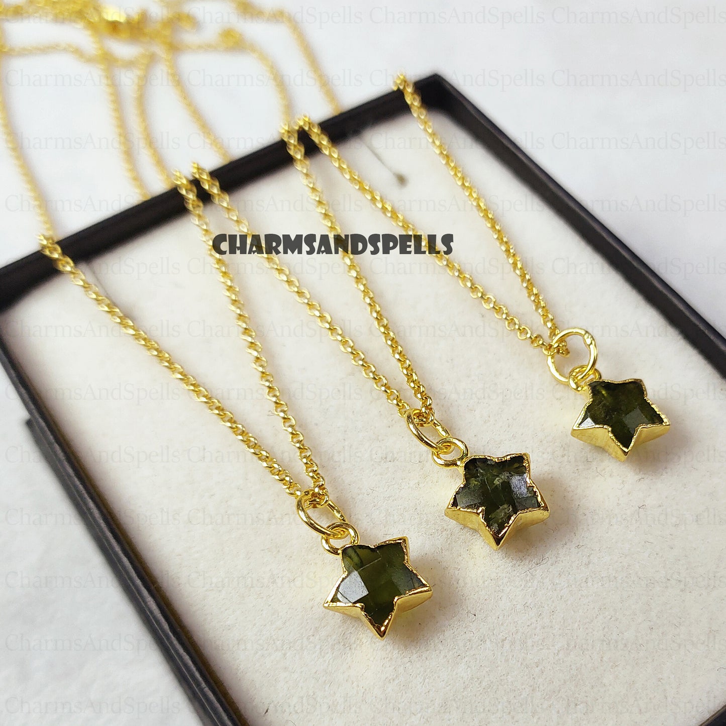 Star Peridot Necklace, August Birthstone Necklace, Peridot Birthday Gift, Gold Plated Necklace, Personalized Gift for Friend, Gift Jewelry