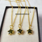 Star Peridot Pendant Necklace | August Birthstone Gold Plated Jewelry